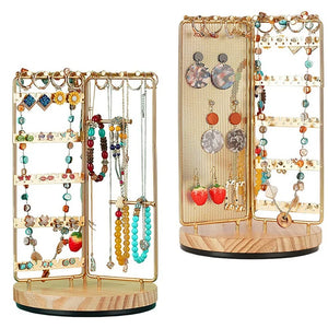Rotatable Jewelry Organizer Stand Earring Hanging Organizer Jewelry Tower Stand