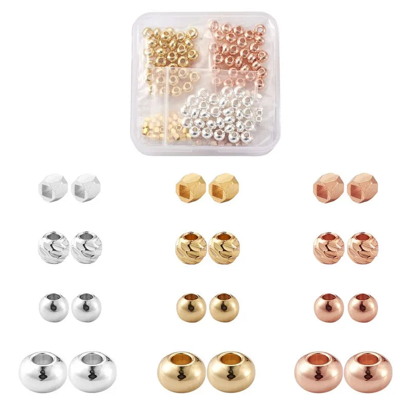 360pcs Brass Spacer Beads Metal Loose Bead for Jewelry Making