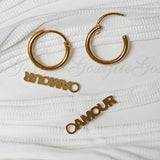 Personalized Name Stainless Steel Drop Earrings for Women Girls