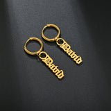 Personalized Name Stainless Steel Drop Earrings for Women Girls
