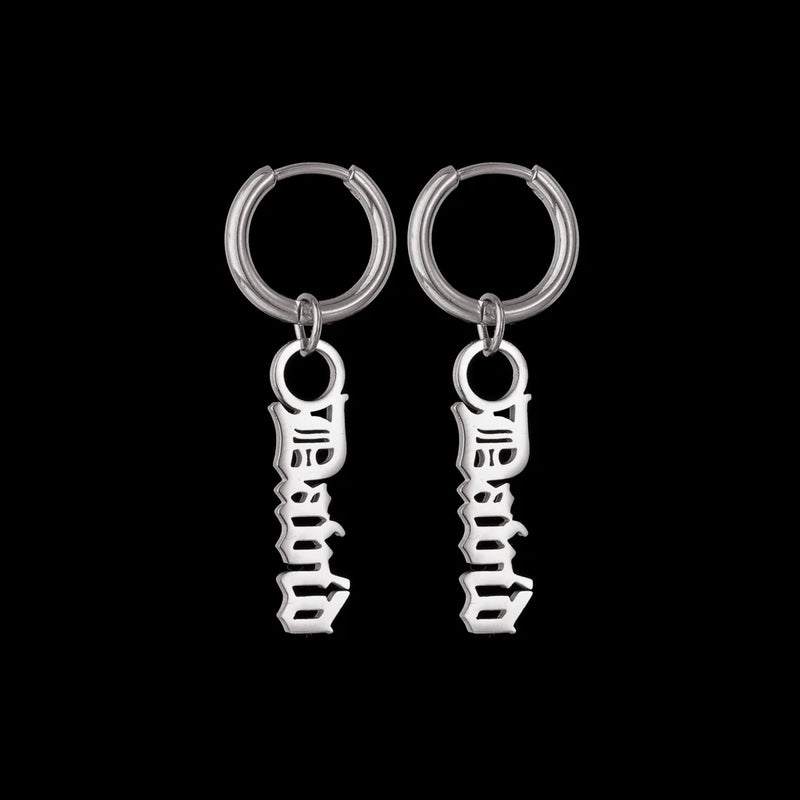 Personalized Name Stainless Steel Drop Earrings for Women Girls