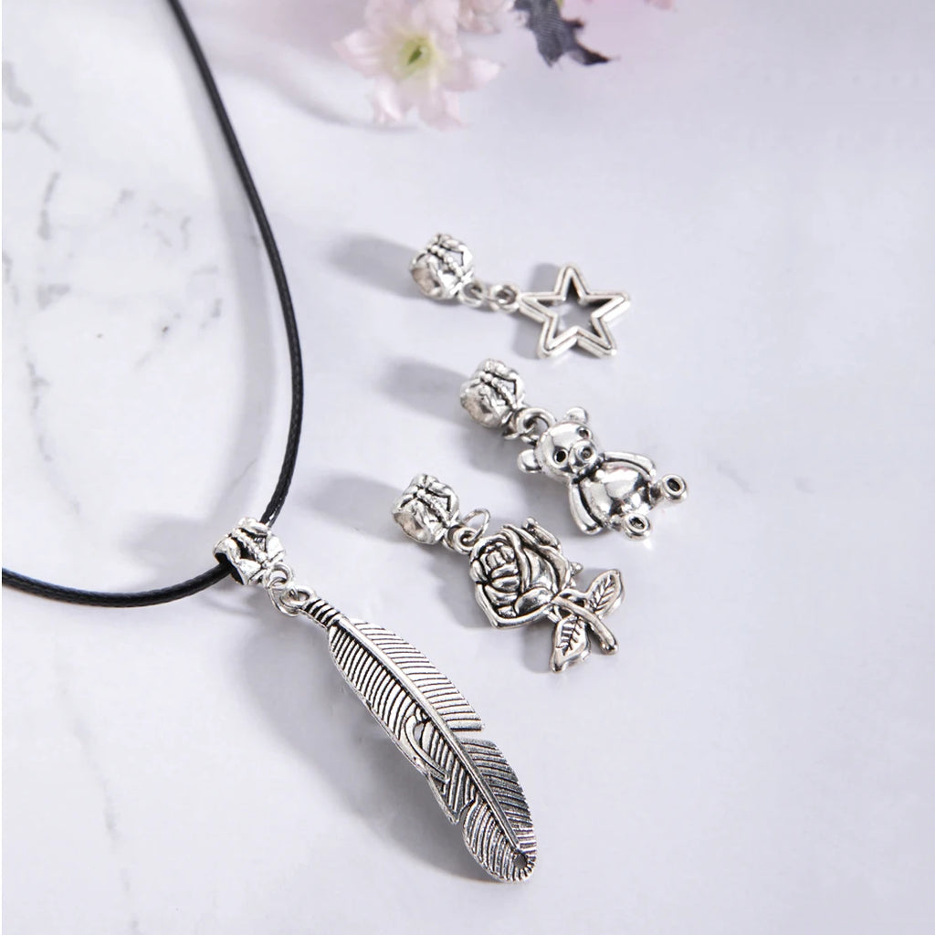 Mixed Metal Animal Flower Charms DIY Jewelry Making Kit