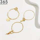 365 OT Buckle Bracelets on Hand Stainless Steel Pendant Chain Bracelet