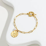 365 OT Buckle Bracelets on Hand Stainless Steel Pendant Chain Bracelet