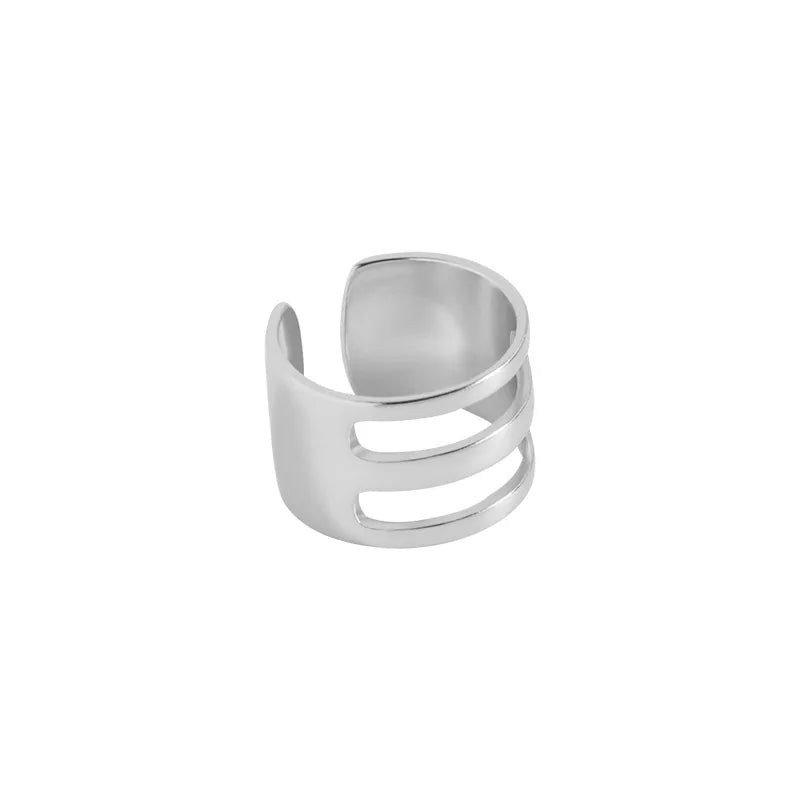 S925 Sterling Silver Three Ring Joint Ring