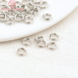 50PCS 24K Plated Brass Double Loop Jump Rings Split Rings