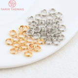 50PCS 24K Plated Brass Double Loop Jump Rings Split Rings