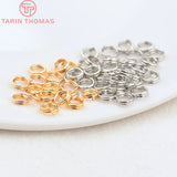 50PCS 24K Plated Brass Double Loop Jump Rings Split Rings