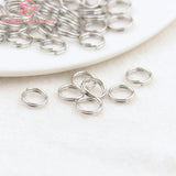 50PCS 24K Plated Brass Double Loop Jump Rings Split Rings