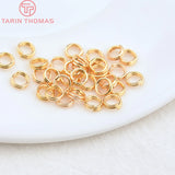 50PCS 24K Plated Brass Double Loop Jump Rings Split Rings