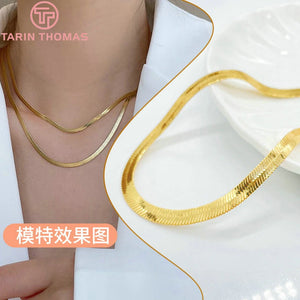1 Piece 4MM 24K Brass Necklace Chains DIY Jewelry Findings