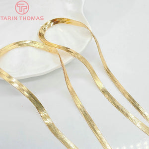 1 Piece 4MM 24K Brass Necklace Chains DIY Jewelry Findings