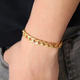 36L Stainless Steel Cuban Chain Men's Bracelet Two Colors