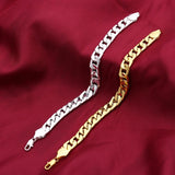 36L Stainless Steel Cuban Chain Men's Bracelet Two Colors