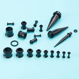 36PCS Stainless Steel Ear Gauges Plugs Tunnels Piercing Set