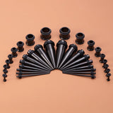 36PCS Stainless Steel Ear Gauges Plugs Tunnels Piercing Set
