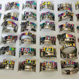 36 Pair Stainless Steel Heart Love Rings Women Men Couple Wedding Jewelry