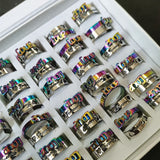 36 Pair Stainless Steel Heart Love Rings Women Men Couple Wedding Jewelry