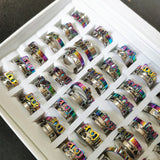36 Pair Stainless Steel Heart Love Rings Women Men Couple Wedding Jewelry