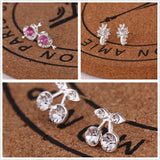 36 Pairs Crystal Peral Reinstone Heart Love Drop Earrings Mix Style