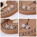 36 Pairs Crystal Peral Reinstone Heart Love Drop Earrings Mix Style