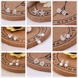 36 Pairs Crystal Peral Reinstone Heart Love Drop Earrings Mix Style