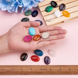 Mixed Natural Stone Oval Agates Amethyst Tiger Eye Quartz CAB Cabochons Beads