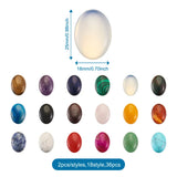 Mixed Natural Stone Oval Agates Amethyst Tiger Eye Quartz CAB Cabochons Beads