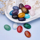 Mixed Natural Stone Oval Agates Amethyst Tiger Eye Quartz CAB Cabochons Beads