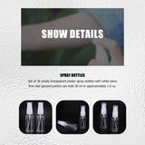 36Pcs 30Ml/1Oz Mini Fine Spray Bottles Refillable Clear Plastic Travel Size