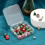 36Pcs Christmas Glass Beads Sets Reindeer Snowflake Santa Claus Tree Faceted