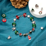 36Pcs Christmas Glass Beads Sets Reindeer Snowflake Santa Claus Tree Faceted