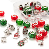 36Pcs Christmas Glass Beads Sets Reindeer Snowflake Santa Claus Tree Faceted