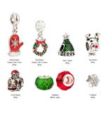 36Pcs Christmas Glass Beads Sets Reindeer Snowflake Santa Claus Tree Faceted