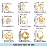 36Pcs Alloy Flower Charms for DIY UV Resin Jewelry Making