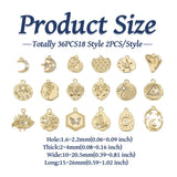 36Pcs Alloy Moon Star Pendant for DIY Earrings Necklace Making