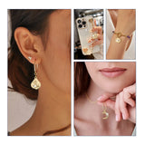 36Pcs Alloy Pendants Dangle Charms Flat Round with Rose Moon Star Flower Golden