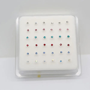 36Pcs 925 Sterling Silver 1.8mm Nose Stud Piercing Jewelry