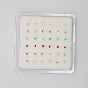 36Pcs 925 Sterling Silver 1.8mm Nose Stud Piercing Jewelry