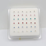 36Pcs 925 Sterling Silver 1.8mm Nose Stud Piercing Jewelry