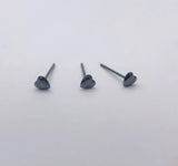 925 Sterling Silver Heart Shape Gun-Black Punk Nose Studs