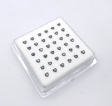 925 Sterling Silver Heart Shape Gun-Black Punk Nose Studs