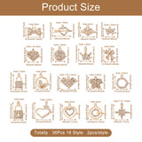 36Pcs Rhinestone Charms for Necklace Earring DIY Crafts
