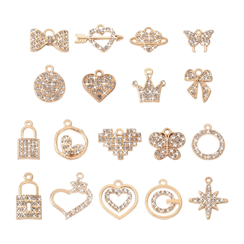 36Pcs Rhinestone Charms for Necklace Earring DIY Crafts