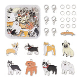 36Pcs Dog Enamel Charms Alloy Enamel Corgi Animal Pet Pendants DIY
