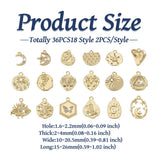 36Pcs Mixed Flat Round Charms for Jewelry Making
