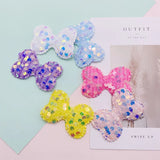36Pcs Sequin Bowknot Applique DIY Clothes Hat Sewing Hair Clip Patches