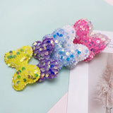 36Pcs Sequin Bowknot Applique DIY Clothes Hat Sewing Hair Clip Patches