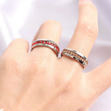 36Pcs Colorful Rhinestone Stainless Steel Rings Wedding Engagement Jewelry