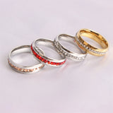 36Pcs Colorful Rhinestone Stainless Steel Rings Wedding Engagement Jewelry